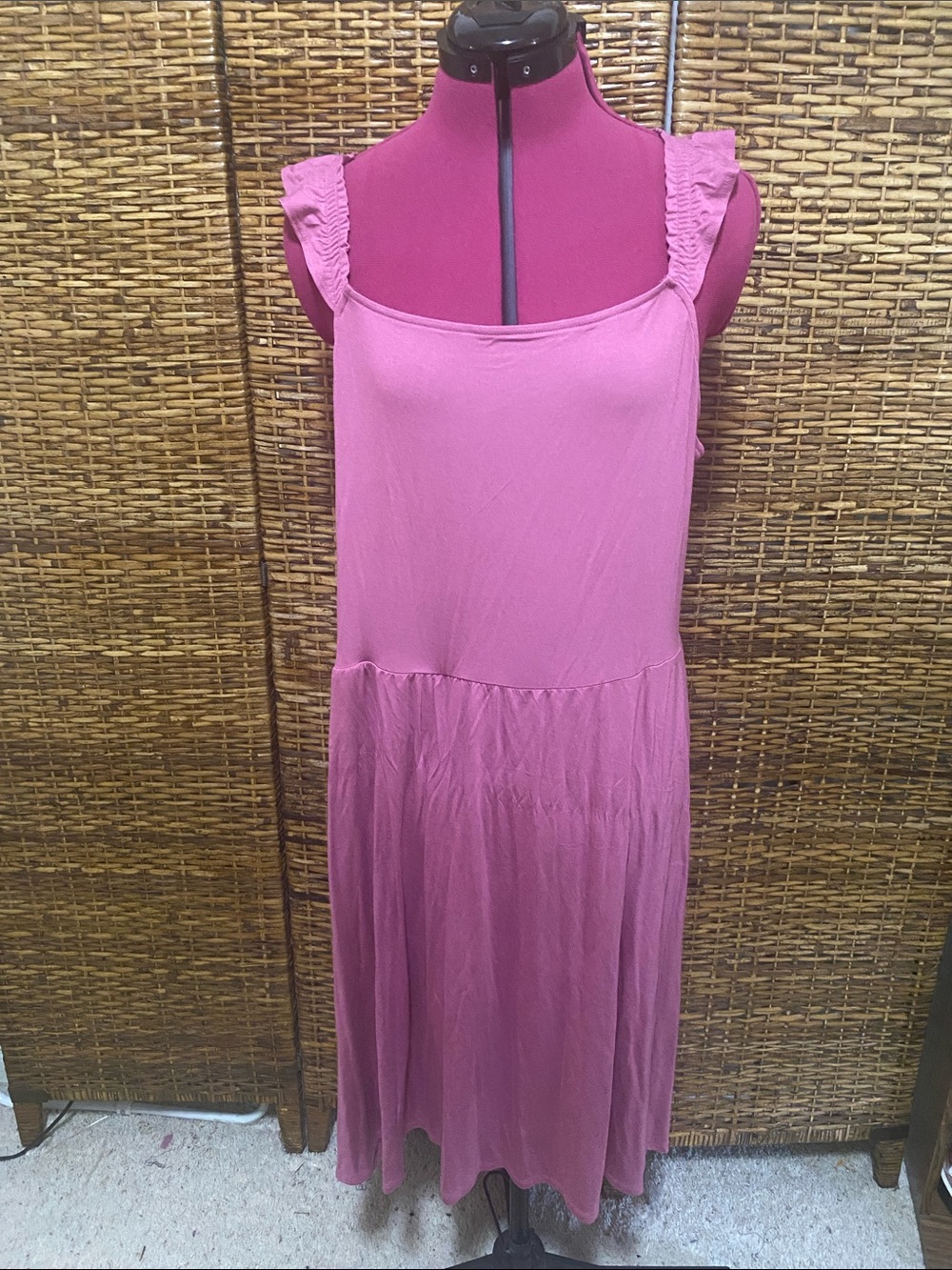 NWT Maurices pink Flutter, spaghetti, strap, sun dress 1x